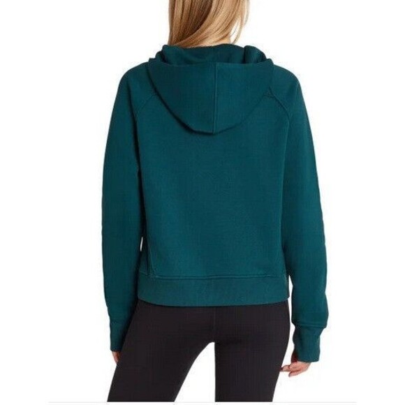 Danskin Cozy Half-Zip Fleece Pullover/Sweatshirt Dark Seak (Green) Large - Picture 2 of 2